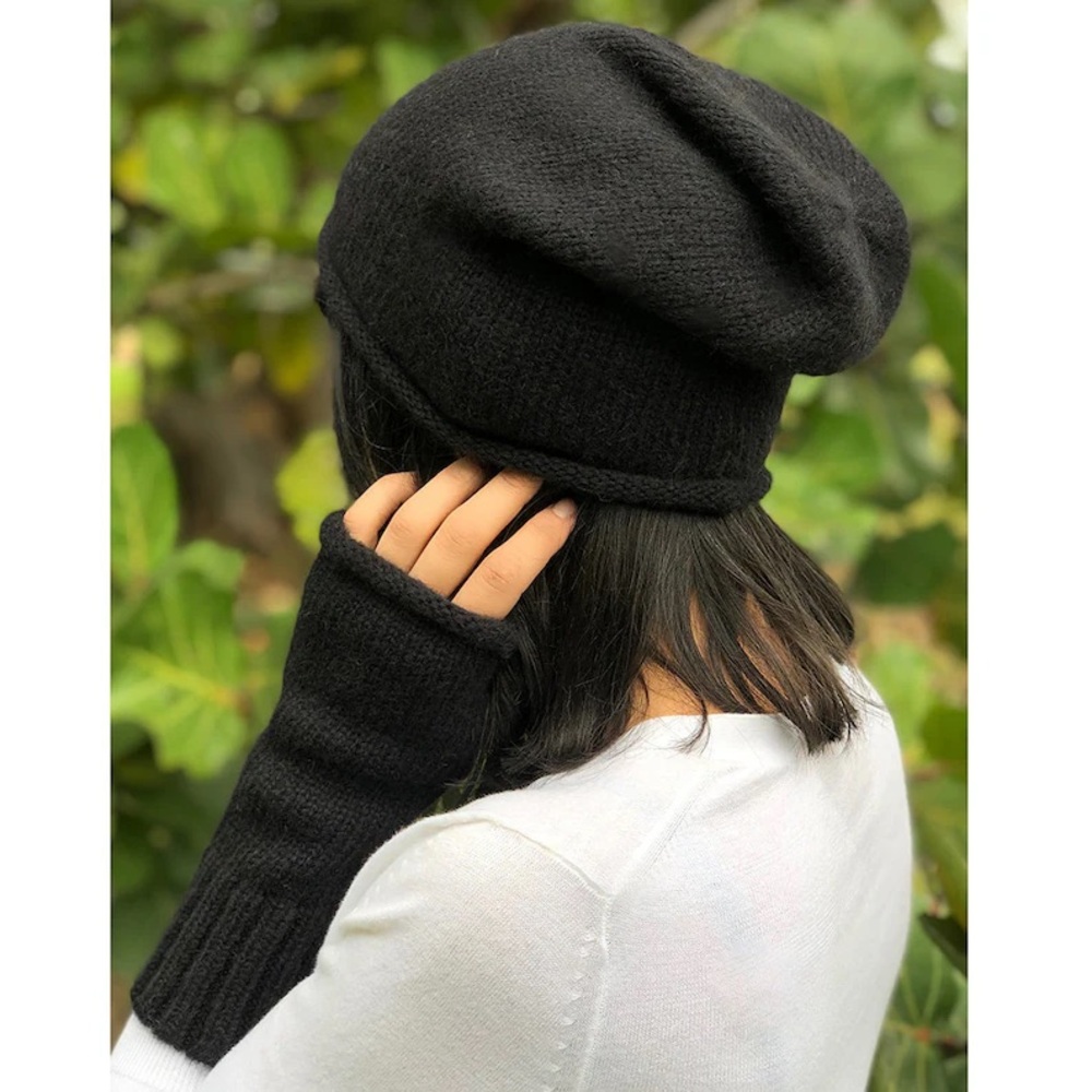 NWOT! Etsy Baby Alpaca Black Beanie